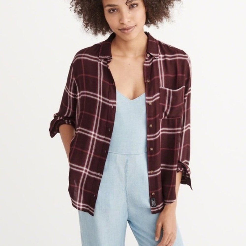 Abercrombie & Fitch Drapey Plaid Shirt